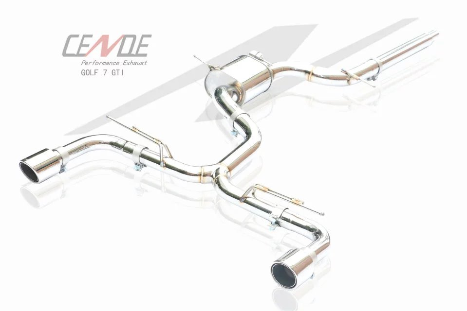 Cende Exhaust - VW GTI MK7 (Catback - Single Valve Dual Tip) Black Chrome